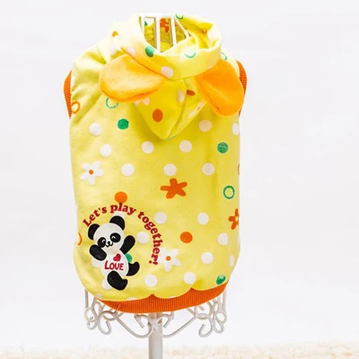 Yellow Новая одежда для домашних животных, толстовки с капюшоном для собак, пальто на весну и осень, толстовки с принтом панды для маленьких и средних кошек, собак, XS-XL, DOGGYZSTYLE - Цвет: Yellow