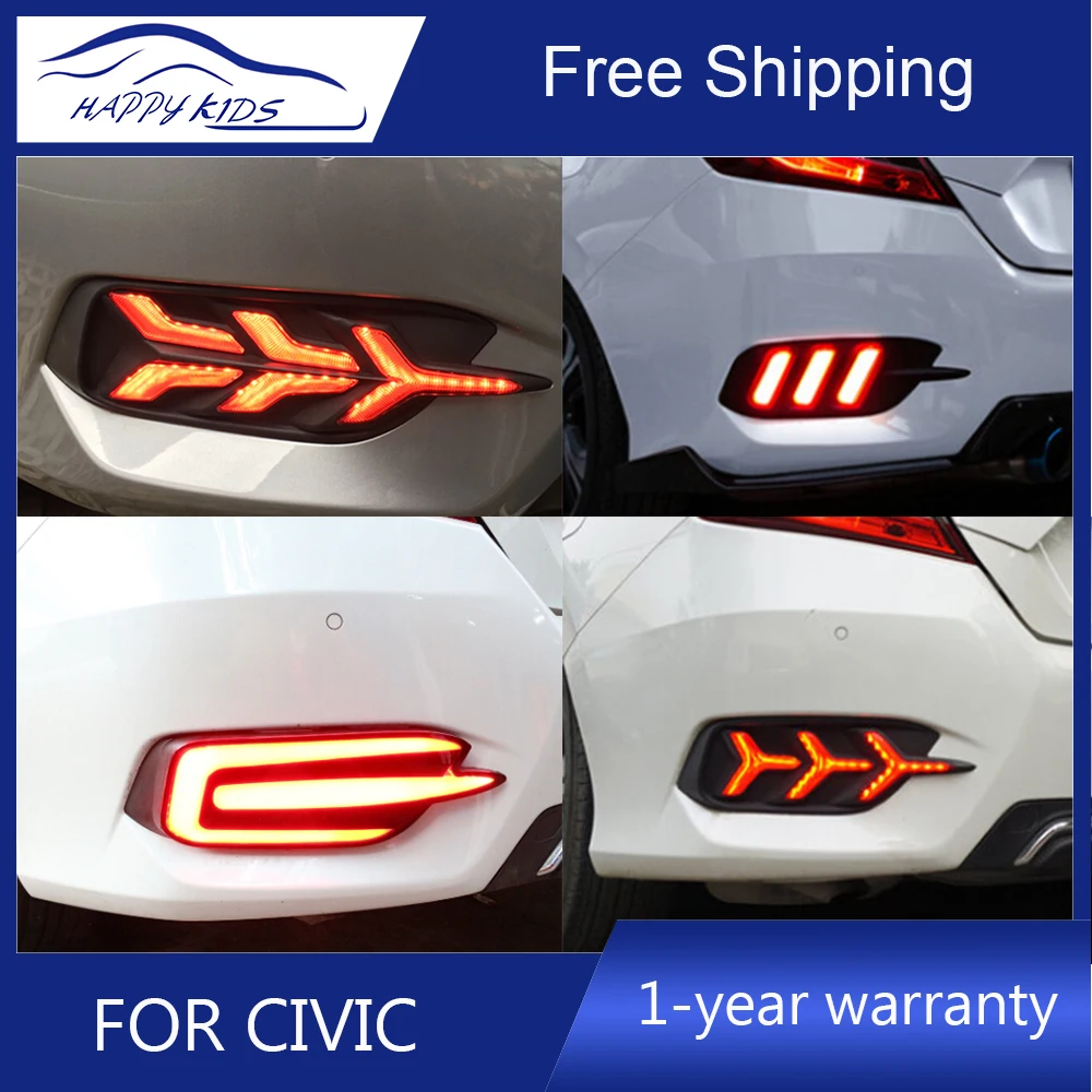 Стайлинг автомобиля светодиодный бампер свет для Honda Civic 10G 2016 2018 отражатель лампа