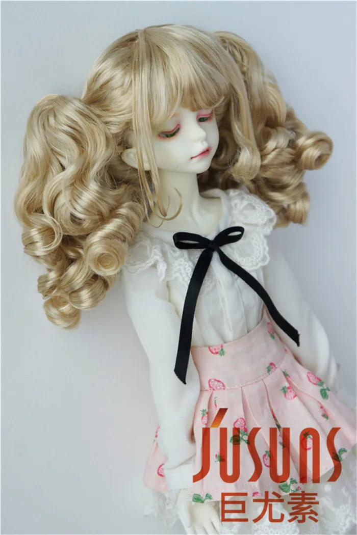 JD308 1/4 MDS двойные вьющиеся парики Пони BJD 7-8 дюймов модные MSD синтетические мохеровые кукольные парики