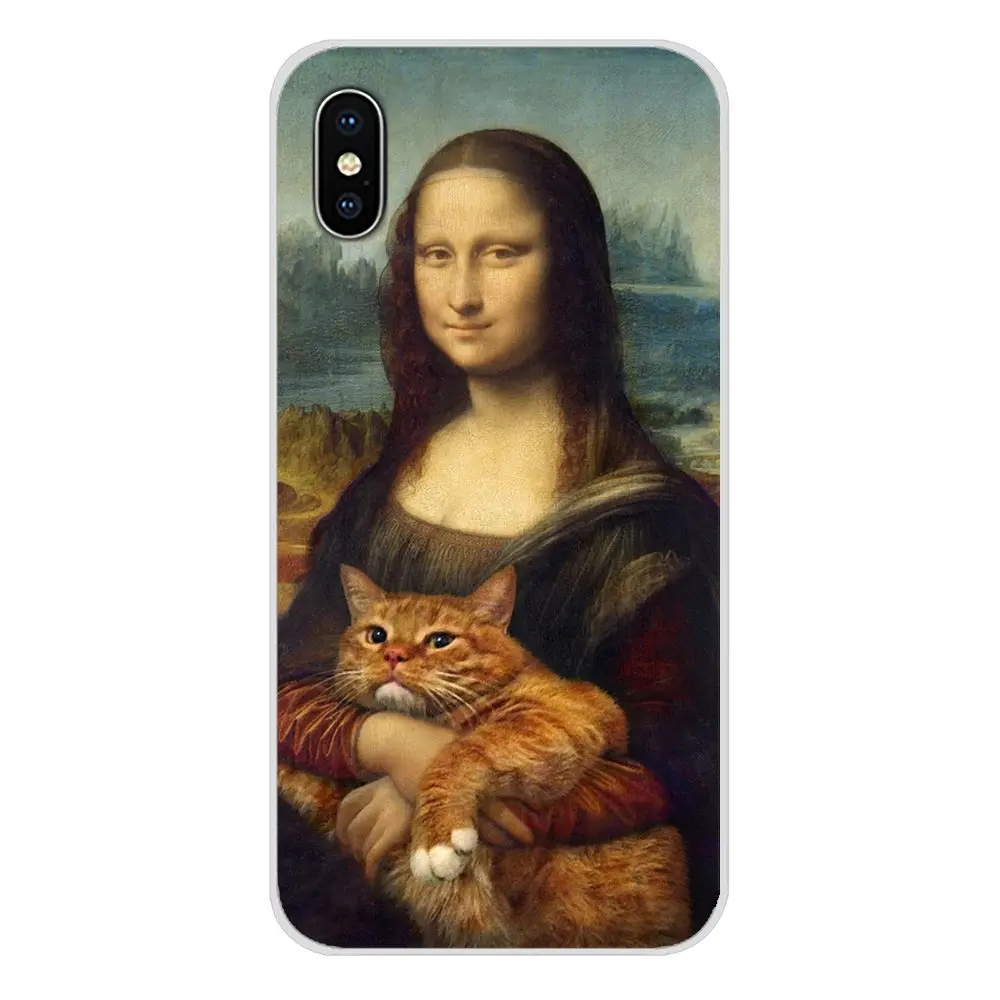 images 11 Прозрачный мягкий чехол Обложка да Винчи Мона Лиза ПЭТ кошка Art для samsung Galaxy A5 A6S A7 A8 A9S звезда J4 J6 J7 J8 Prime Plus - Цвет: images 11