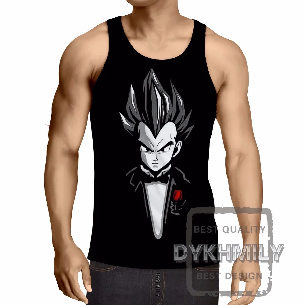 Dragon Ball Z костюм мужская майка 3d принт Супер Саян Гоку без рукавов бодибилдинг