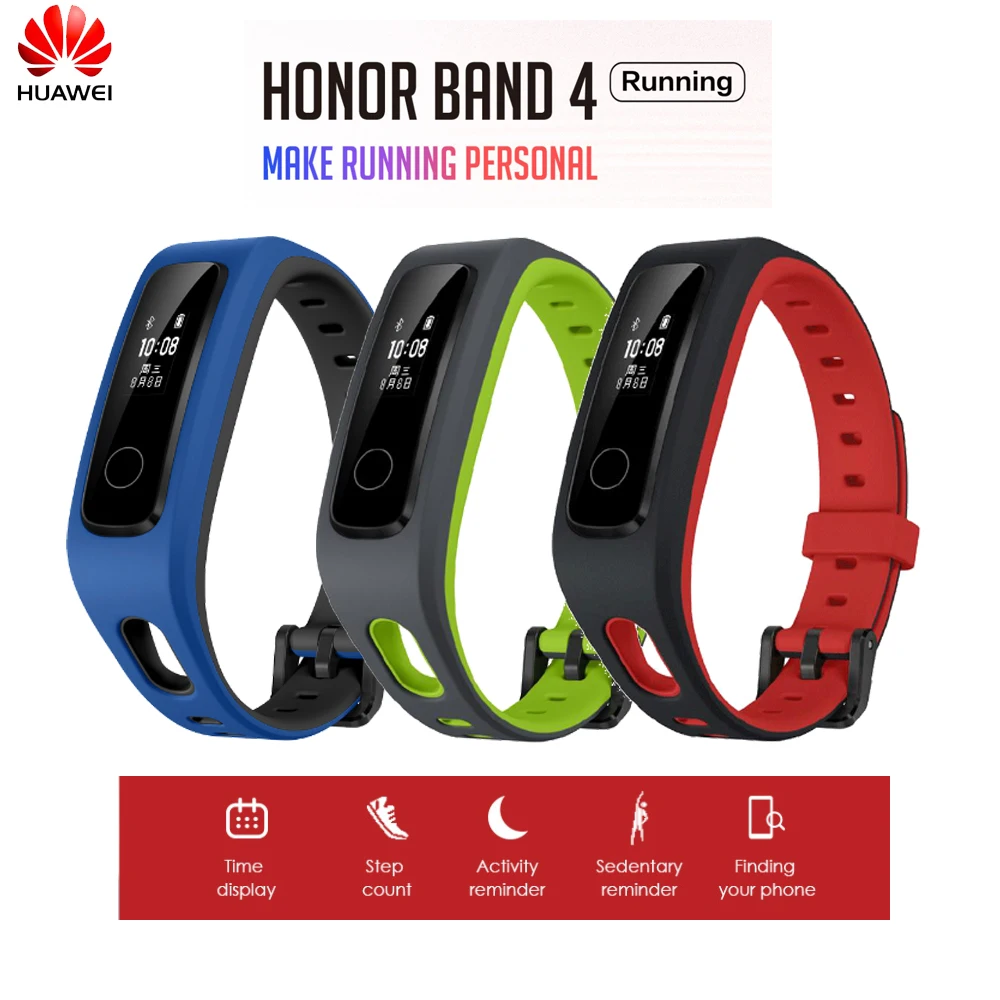 huawei Honor Band 4 Беговая версия обуви-пряжка ударный фитнес-трекер версия Smart 50 м водонепроницаемый монитор сна
