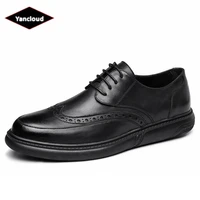 2021 summer autumn men faux leather shoes breathable cut out male brogue shoes british style leather casual shoes