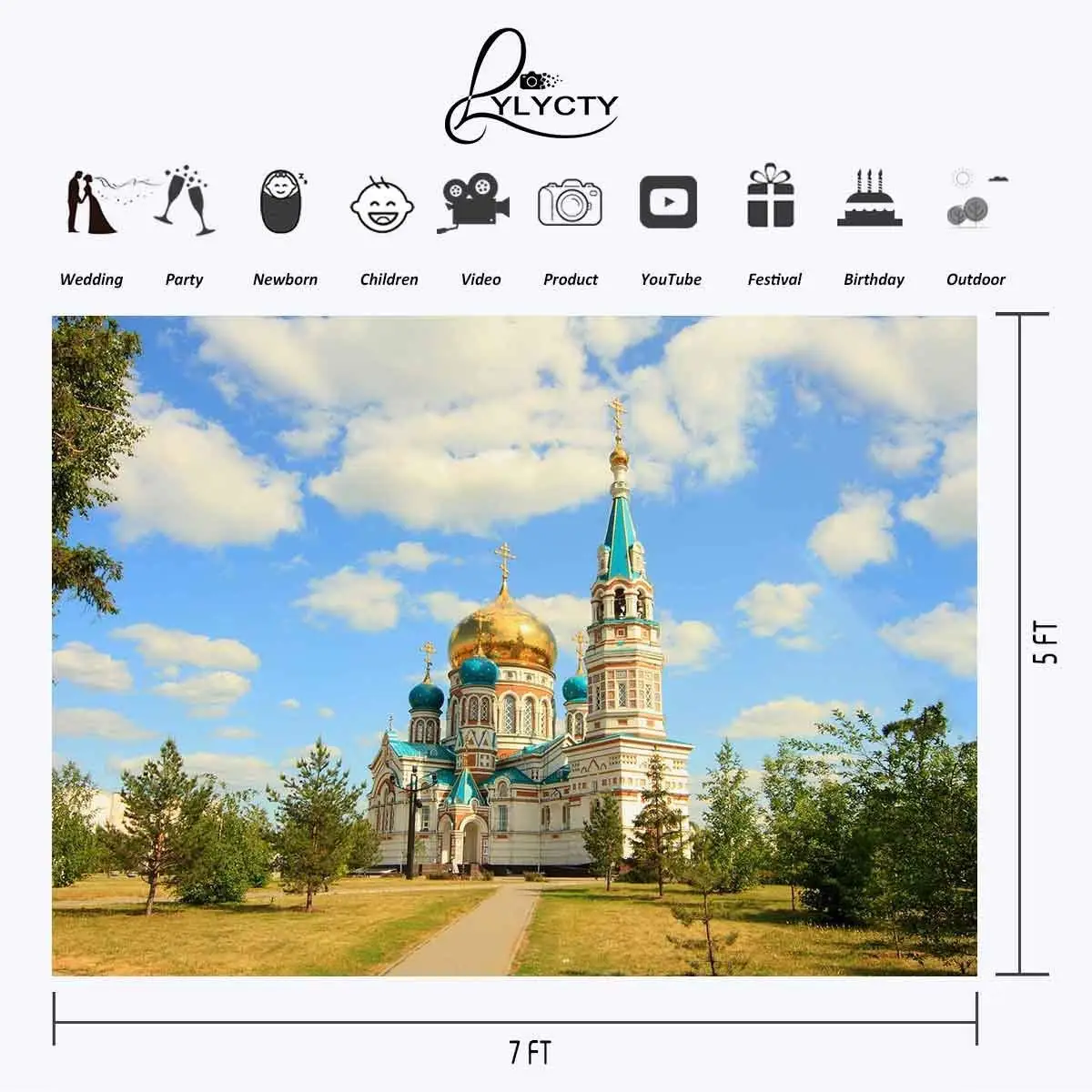 Фон для фотосъемки с изображением русского дворца 150x210 см | Электроника