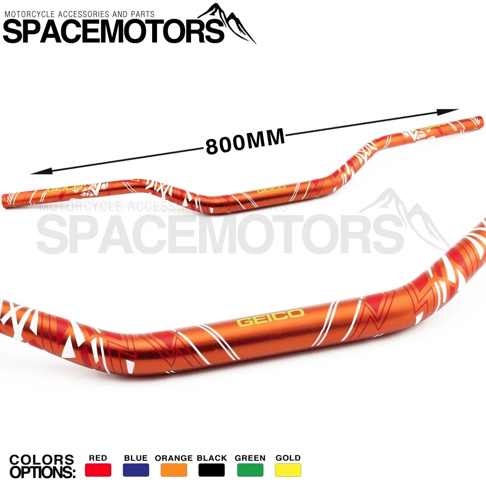 Оранжевый fatbar 1 1/8 дюйма 28 мм руль мотоцикл грязевой питбайк supermoto EX EXC SX Duke SXF 200 300 450