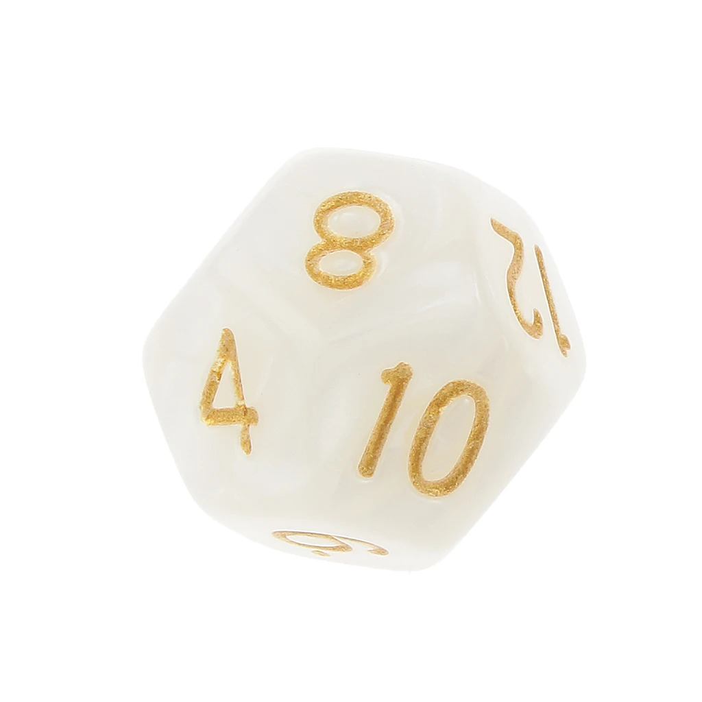 

10pcs Twelve Sided Dice D12 Playing D&D RPG Party Games Dices White A Perfect Gift For TRPG Game Lovers Acrylic