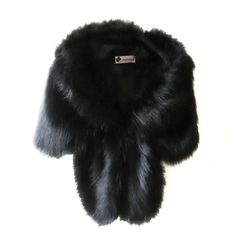 

Women Faux Fur Long Shawl Shrug Scarf Luxury Brand Bridal Shawl Wedding Coat Elegant Winter Warm Scarf for Women