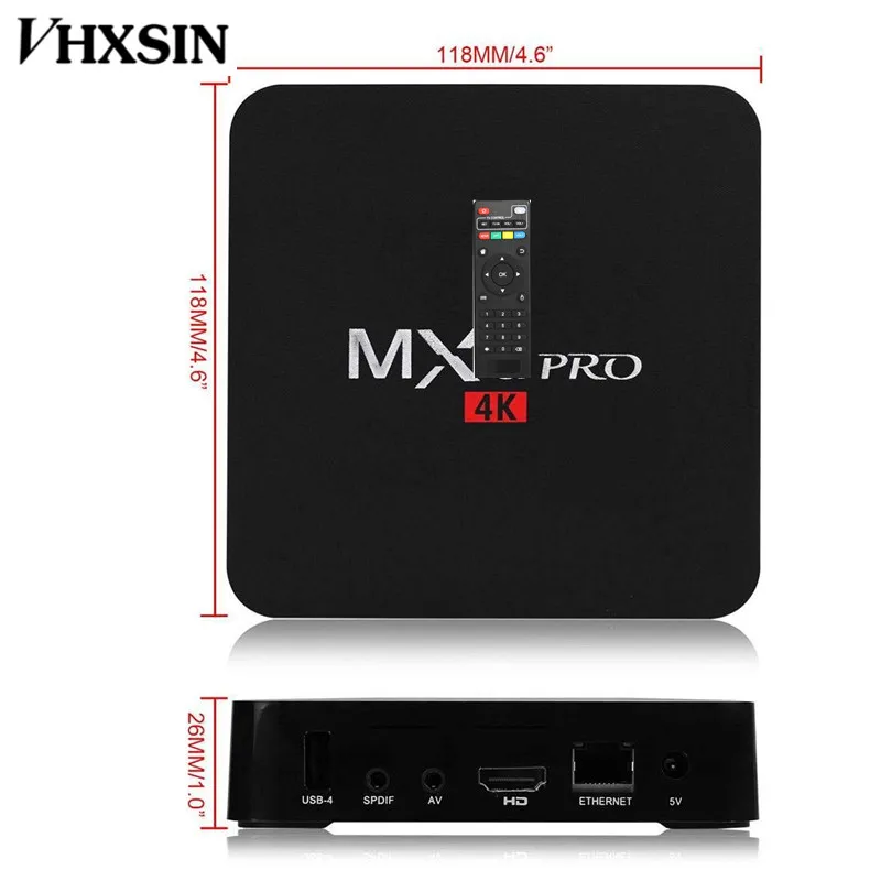 VHXSIN 20 шт mxq Pro Android 7 1 четырехъядерный 1G/8G 4K Google потоковый медиаплеер коробка с Wifi