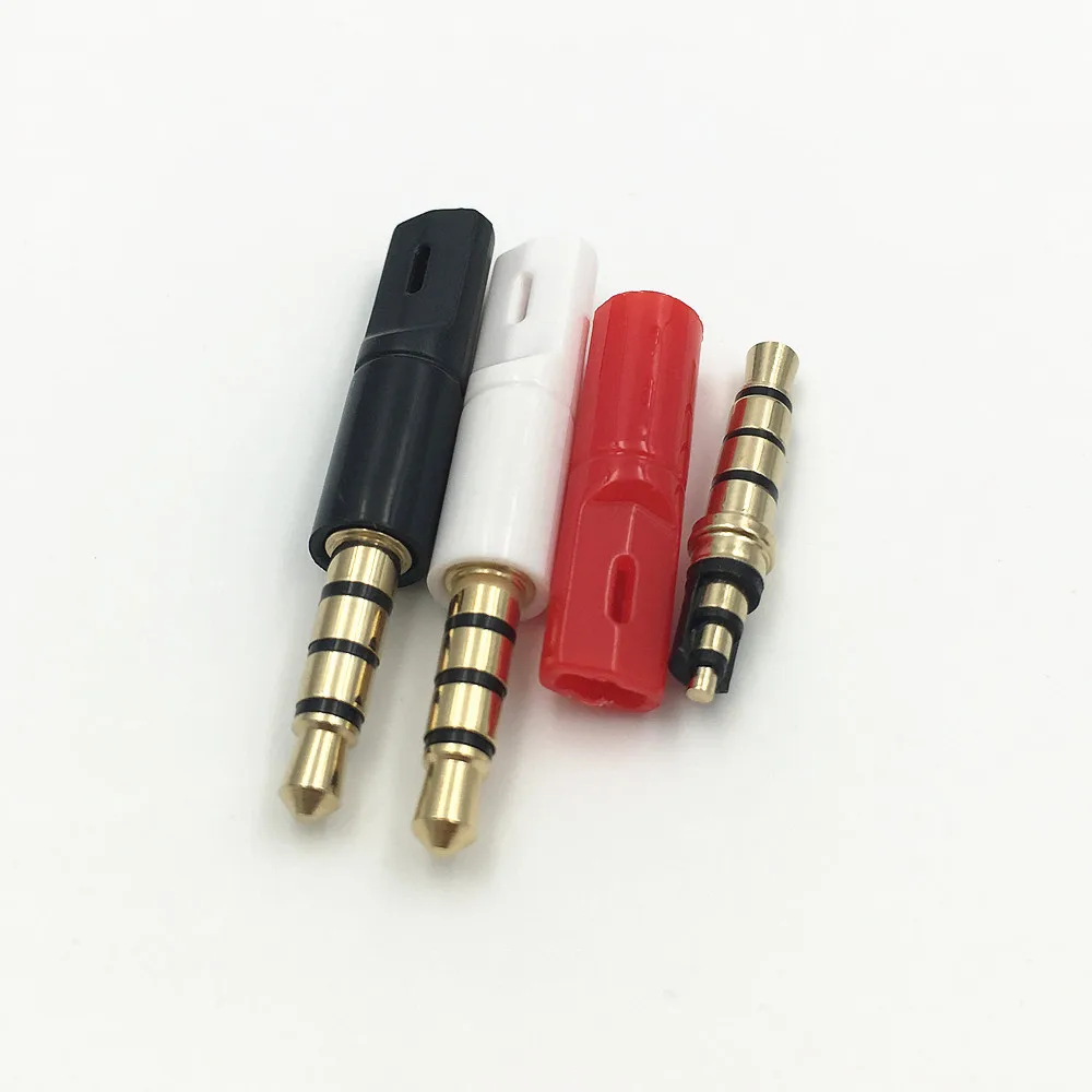 100 шт. 3 5 мм Штекерный 4 полюсный аудио адаптер для плоского кабеля DIY ремонт