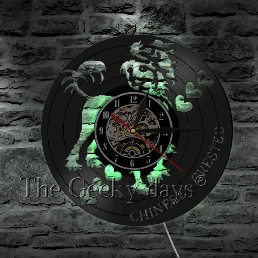 Китайские складывающиеся виниловые настенные часы с изображением собаки силуэт