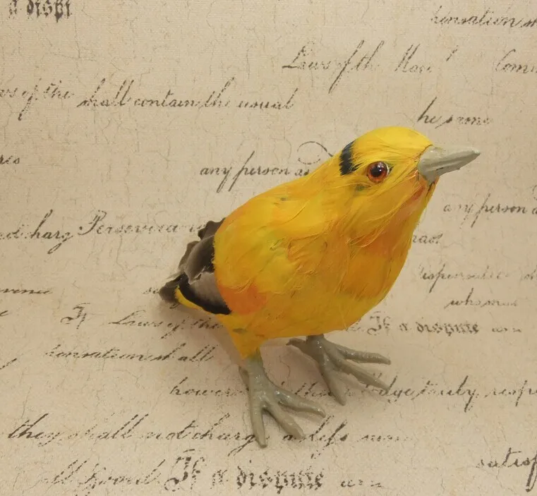 

new Simulation Oriole bird polyethylene&furs yellow Oriole model gift about 14x21cm y0082