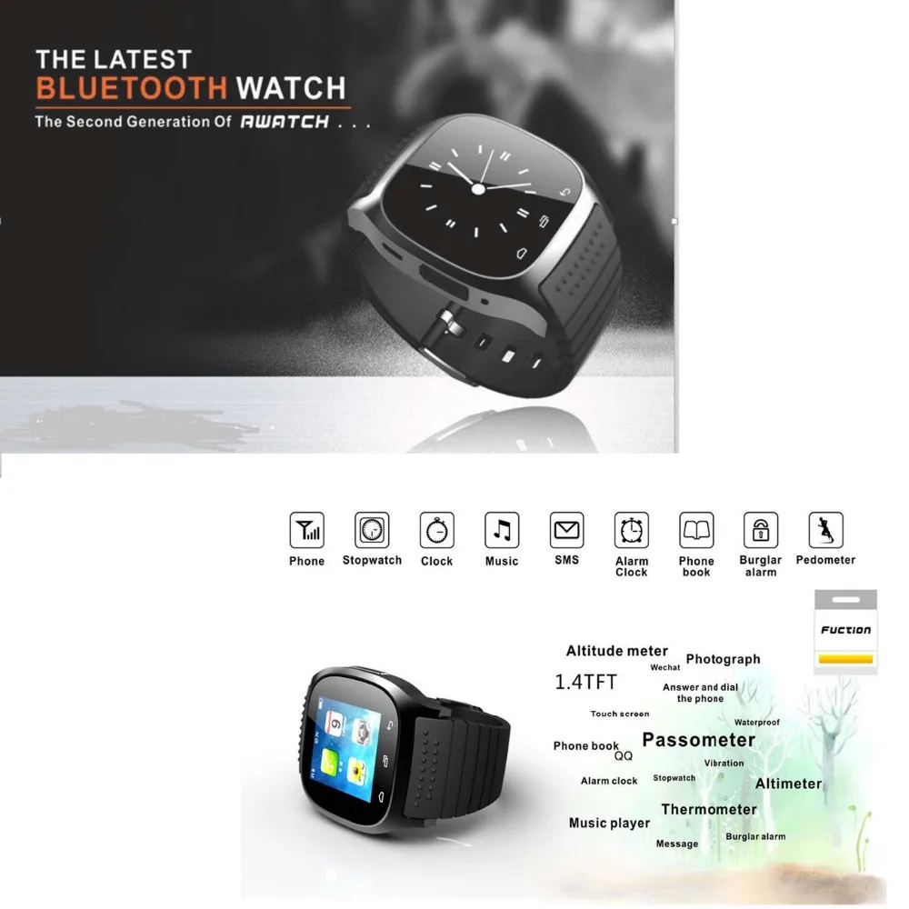 Bluetooth Smart часы M26 Роскошные наручные для iPhone Samsung Xiaomi Huawei Android и iOS смартфон