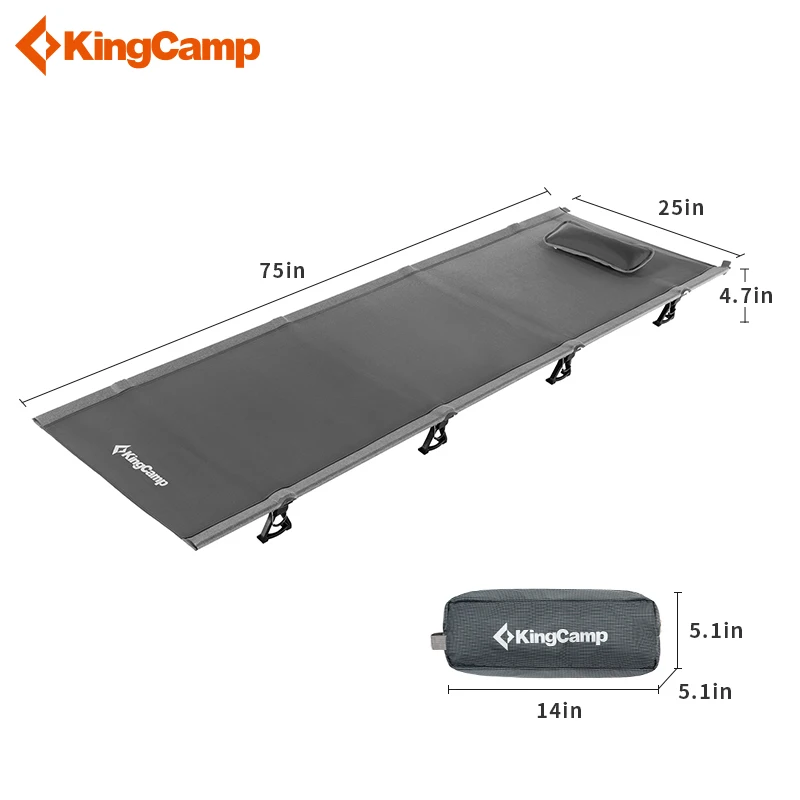 KingCamp Сверхлегкая одноместная складная кровать весовая емкость 120 кг походная