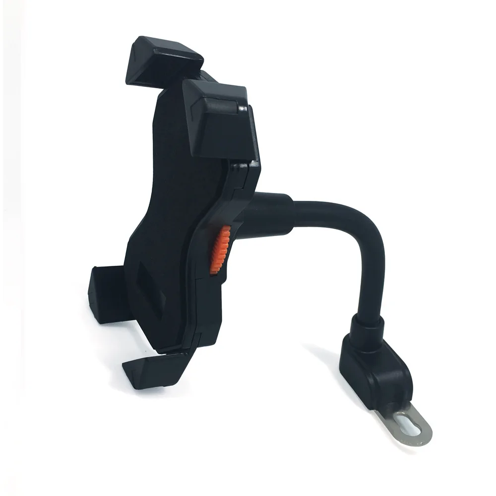 Motorbike Motorcycle Scooter Mirror Rear View Mount w/ Universal Mobile Phone Grip Holder Cradle Stand for iPhone Xs Max XR GPS - Цвет: Black