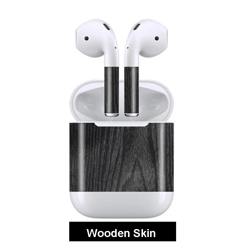 Wooden Skin 3D камуфляж крокодиловой змеиной кожи царапинам наушники наклейки "фильмы" для Apple Airpods наклейки кожи - Цвет: Wooden Skin