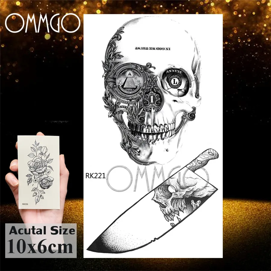 ORK221 OMMGO Вишня цветет розовый геометрический лося временная татуировка наклейка Лес Племенной Тотем поддельный олени-татуировки дети татуировки тело руки - Цвет: ORK221