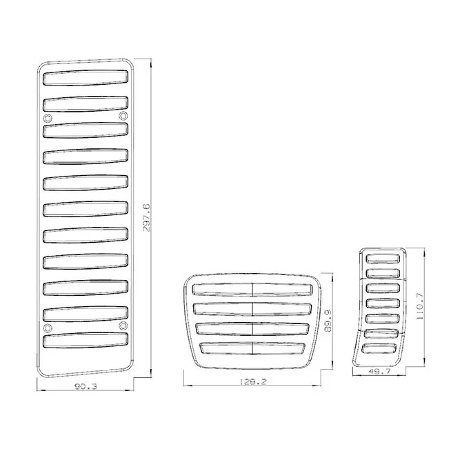 Savanini абсолютно новый 3 шт. алюминиевый нескользящий чехол для педали газа тормоза
