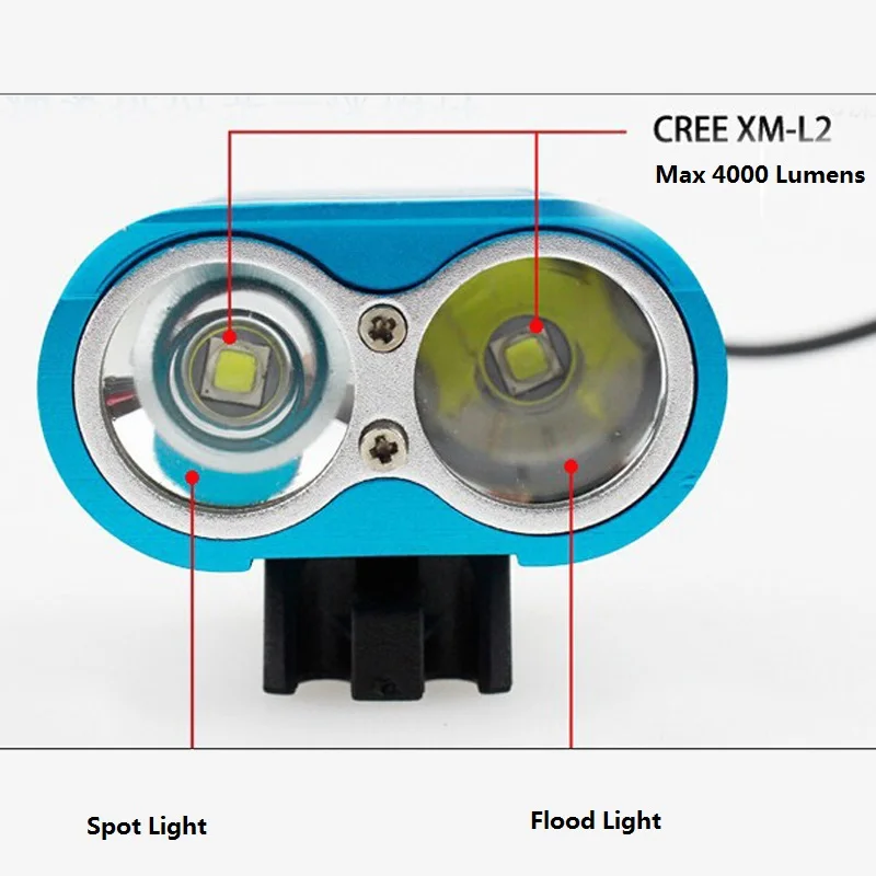 UniqueFire 4000 люмен 2x CREE XM L2 светодиодный велосипедный светильник велосипедная фара с