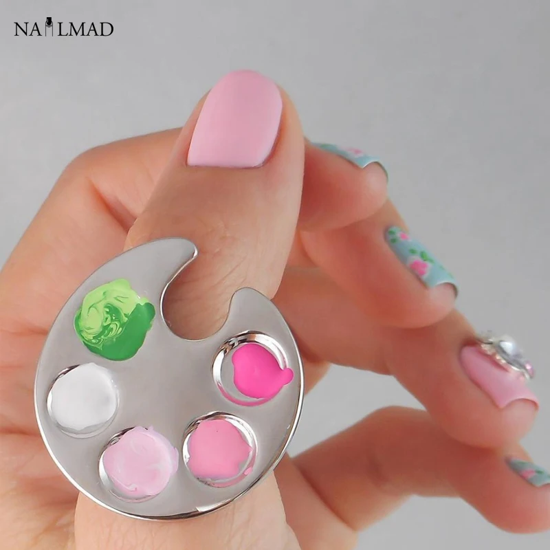 Кольцо с палитрой для нейл-арта Палетка маникюра смешивания красок макияжа