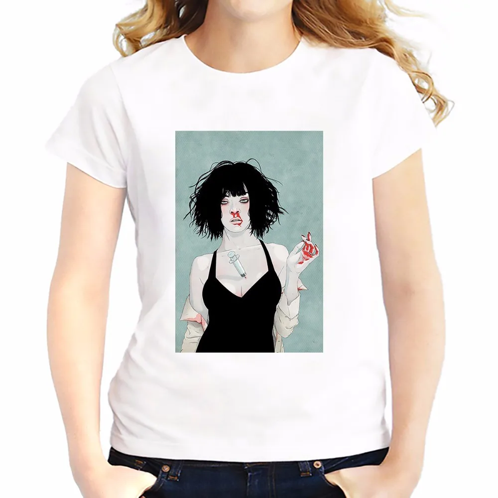 Женская футболка с принтом криминальной фантастики Mia Wallace новые летние белые