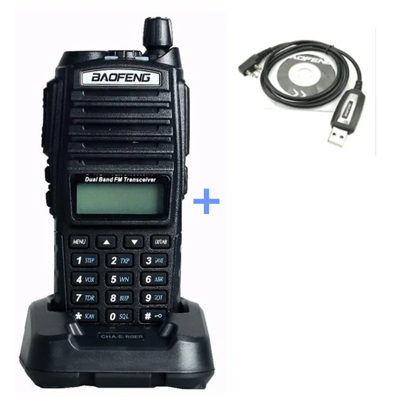 Add cable UV82 двусторонней радиосвязи, 136-174/400-520 МГц Pofung UV 82 FM HF SSB приемник telsiz Любительское радио, Си-Би радиосвязь станции Baofeng UV-82 иди и болтай Walkie Talkie - Цвет: Add cable