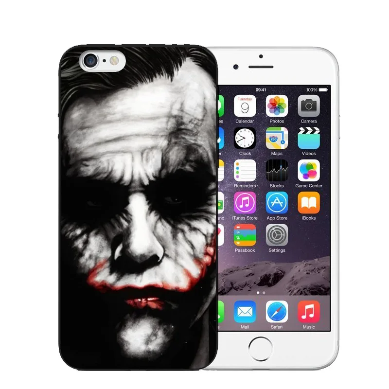 Мягкие чехлы с рисунком Джокера Бэтмена черного и белого цвета для iPhone X 8 8Plus 7 6 6S
