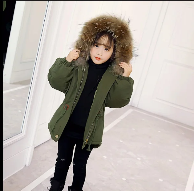 

Girls winter coat coat 2017 new foreign children thick cotton padded jacket baby boy jacket Korean version of the long