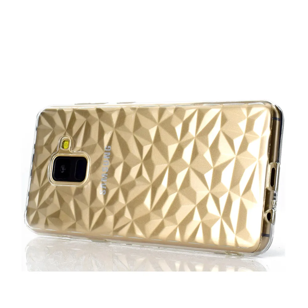 Shockproof 3D Diamond Grain Crystal Texture Silicone Case for Samsung A5 A6 A8 2018 Plus A9 STAR Soft TPU Capa |