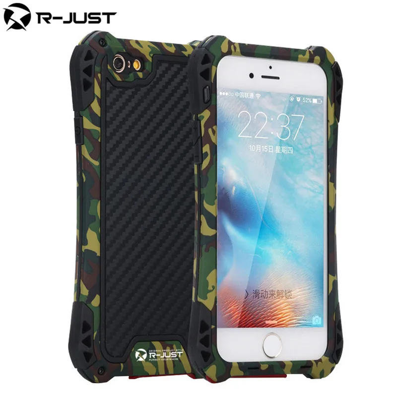 Новый чехол R Just для iPhone 6 plus алюминиевый из углеродного волокна Apple 6s