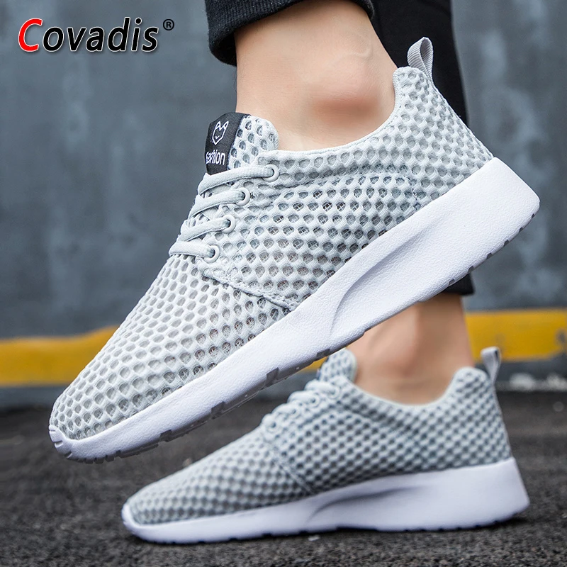 Unisex Shoes Summer Sneakers Breathable Men Casual Couple Lover Fashion Lace Up Mens Mesh Flats Shoe Plus Size 46 |