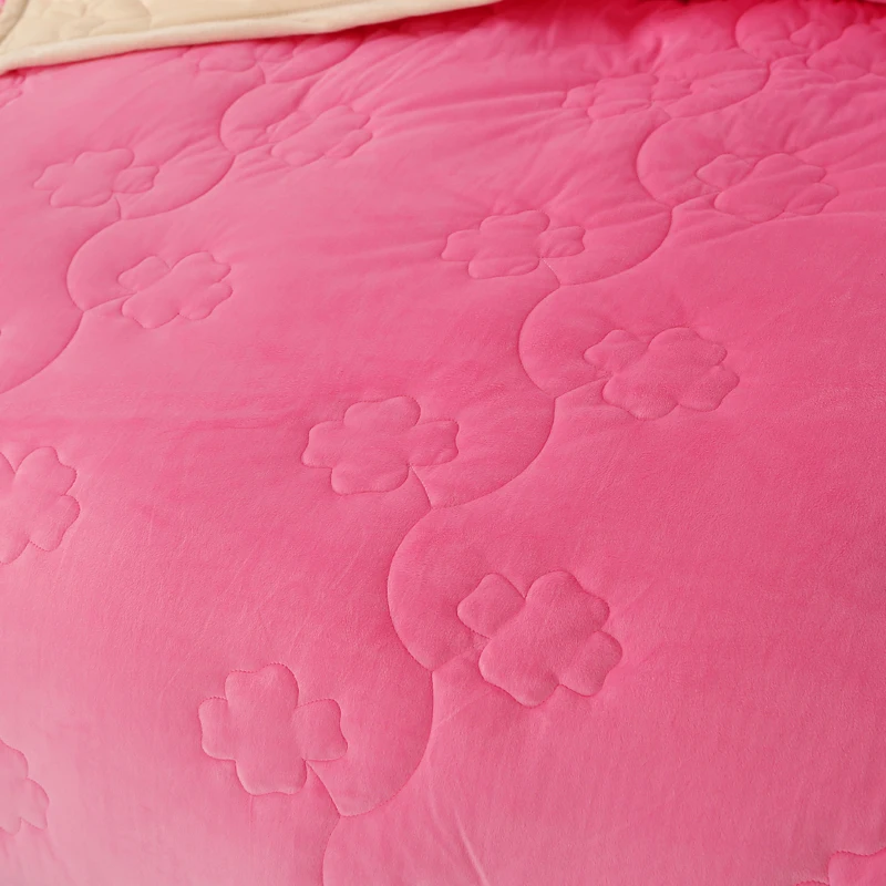 Modern Style Is Pink And Solid Quilted Three Layers With Cotton Quilting Home Textile Air/Sofa/Bedding Throws Flannel Blanket | Дом и сад