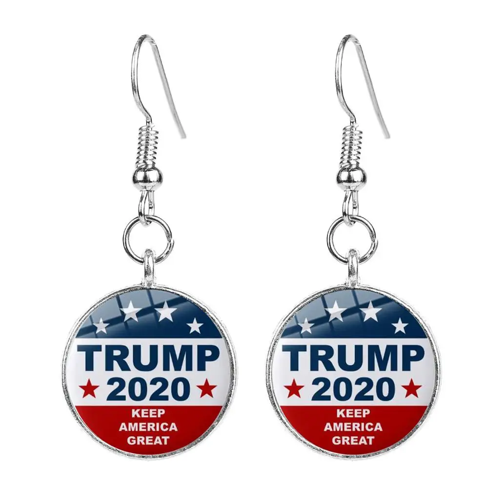 SONGDA Новый Трамп 2020 круглые серьги держать Америку большой Дональд для президент