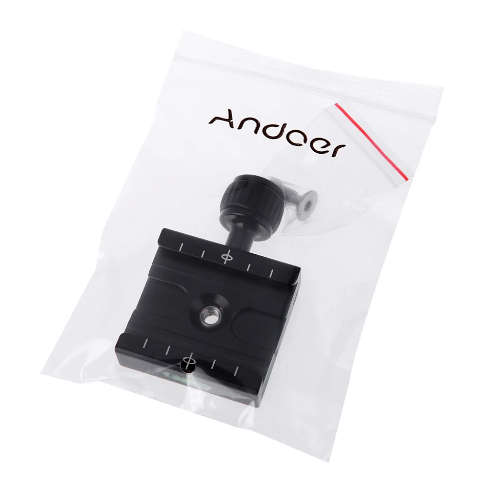 Быстросъемный зажим Andoer QR 50 с встроенным пузырьковым уровнем для штатива Arca Swiss RRS