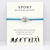 volleyball baseball softball basketball soccer ice hockey tennis sports charm card bracelets women men jewelry gift many styles