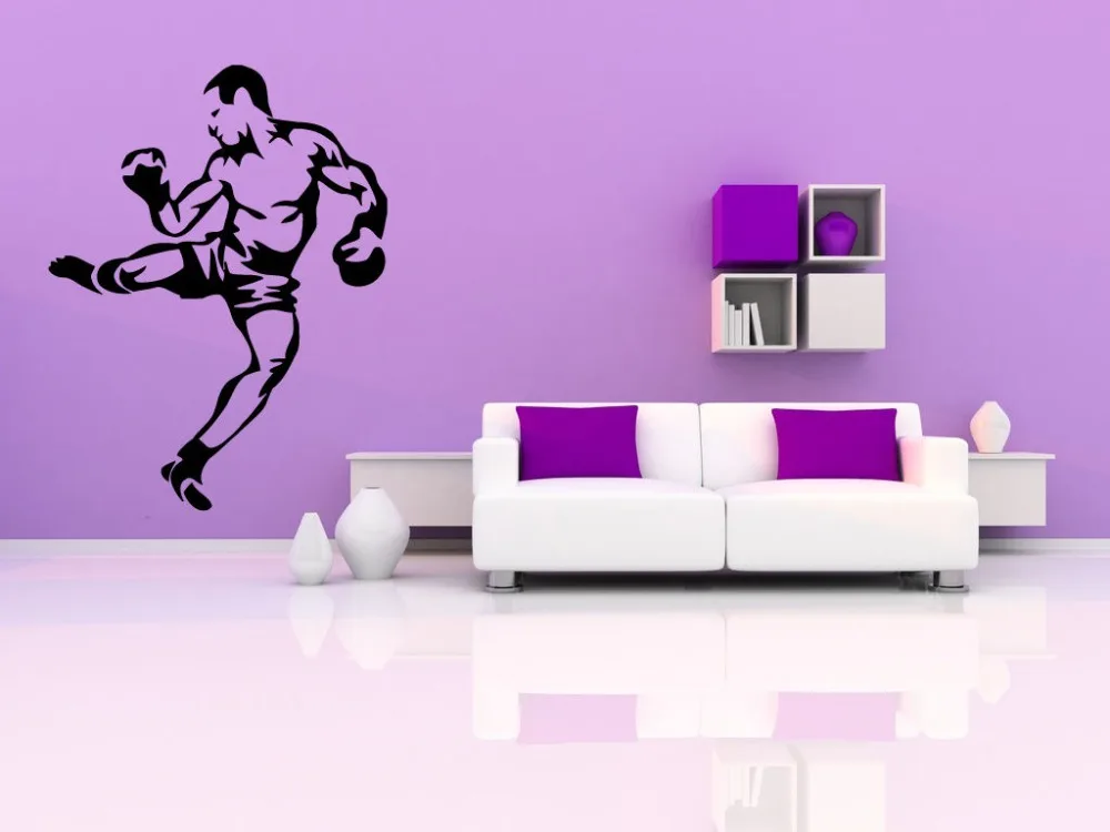 Кикбоксинг боевой ММА самообороны Фитнес каратэ настенные стикеры Наклейка