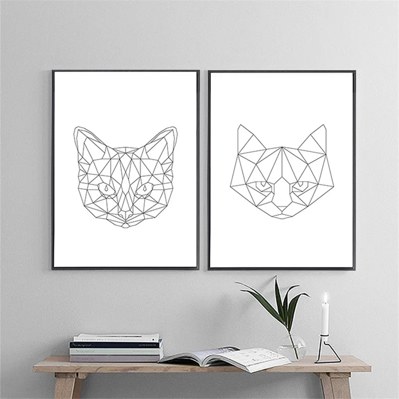 Modern Canvas Painting Line Animals Home Decor Nordic Poster Wall Art Kid Bedroom Living Room | Дом и сад