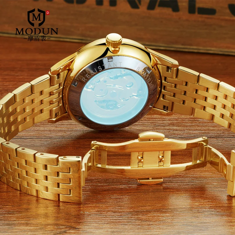 

Mens Watch Top Brand Luxury Wristwatch Men waterproof Automatic Mechanical Watches Gold Skeleton Dragon Clock With Box For Gifts