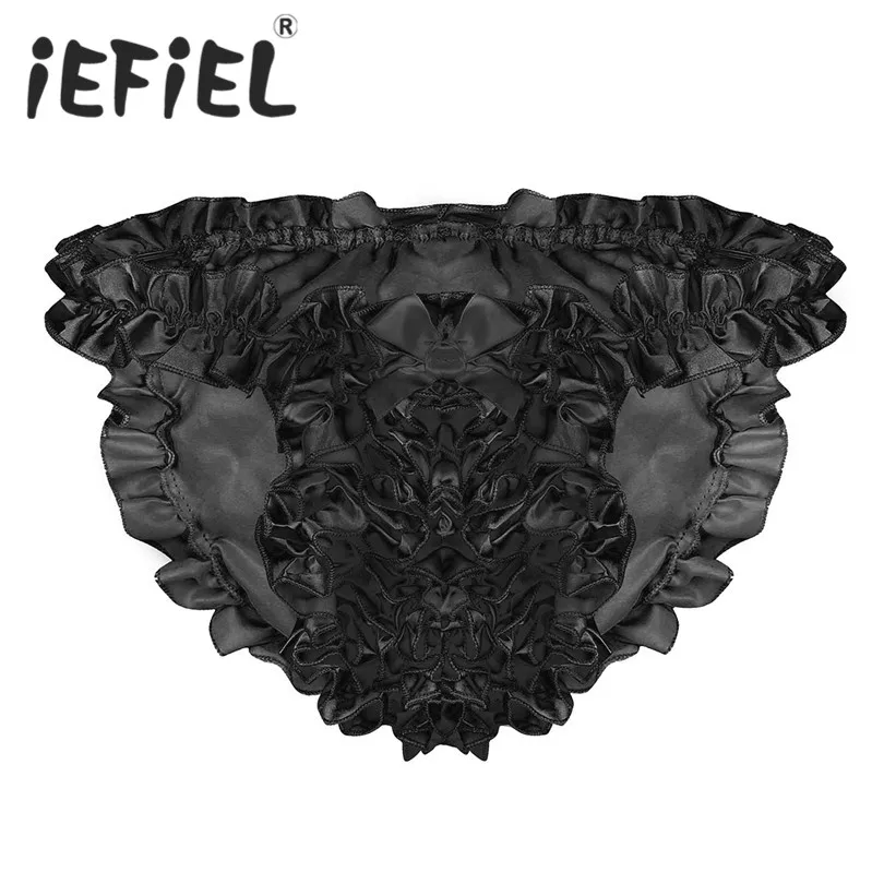 IEFiEL/летнее модное мужское нижнее белье атласные гофрированные Трусики с высокой