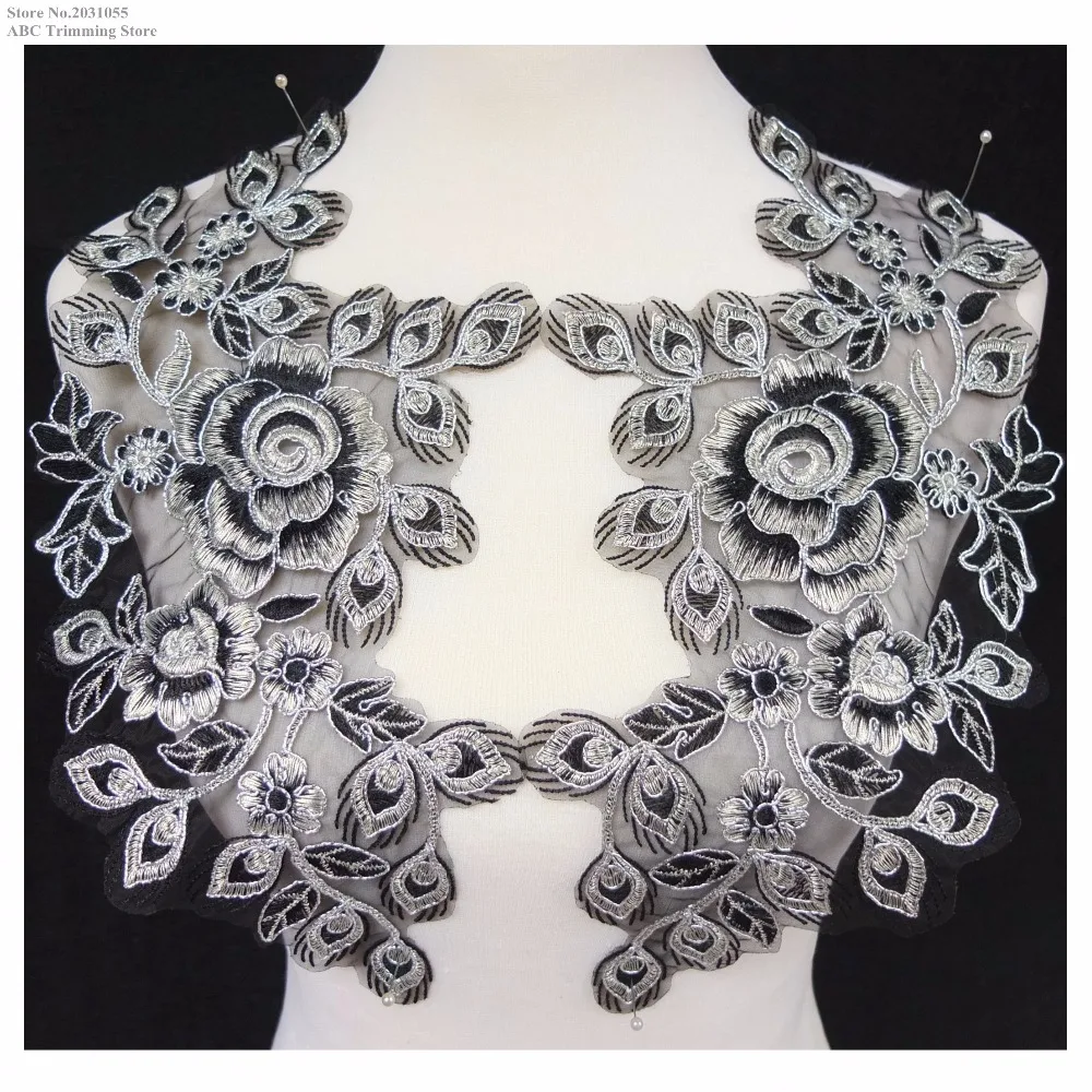 Новинка черный/серебристый шнур фотоорганза ткань для шитья одежды 1 пара зеркал