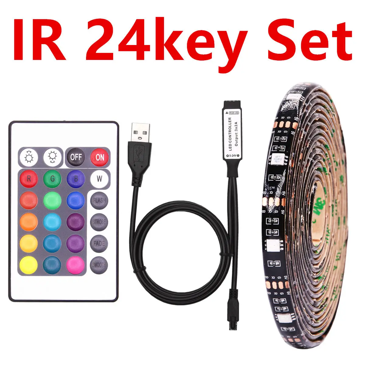 USB 5 в RGB 5050 Светодиодная лента светильник с RF контроллером Водонепроницаемый ТВ