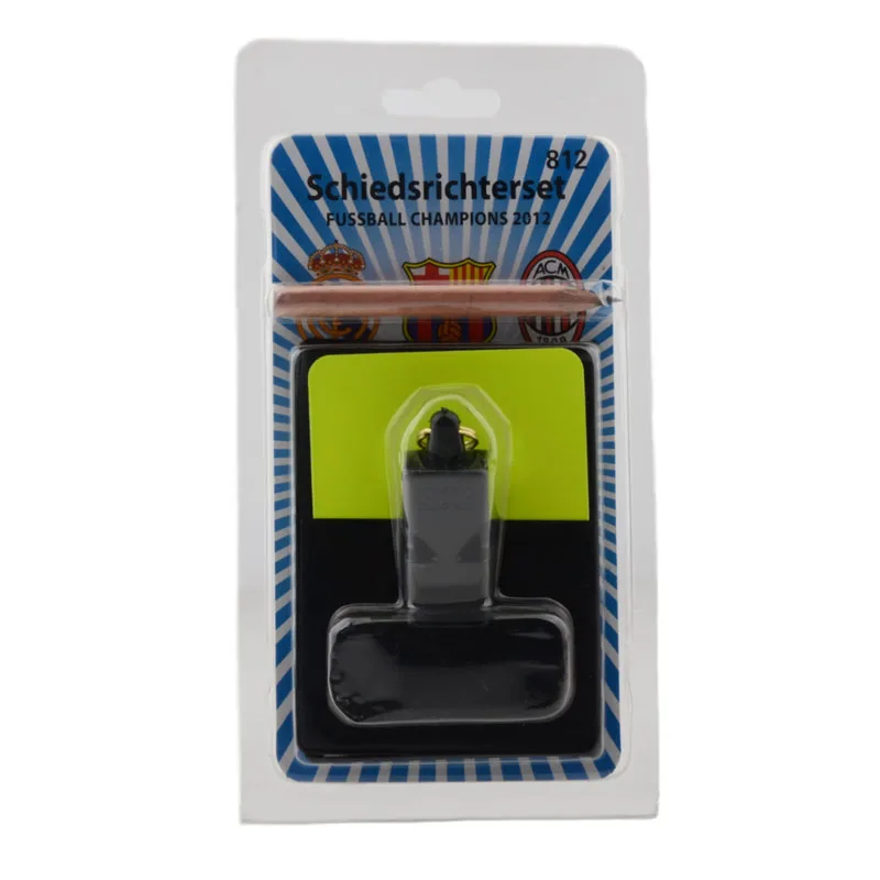 Soccer referee whistle Football cards referee wallet sets with whistle red card and yellow card Sports equipment Wholesale 20pcs soccer champion yellow and red cards referee special warning signs red
