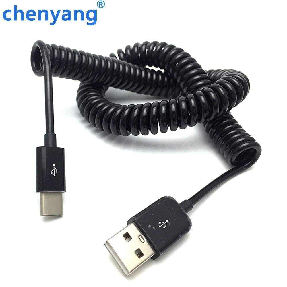 Пружинный растягивающийся USB-C 3,1 type C Мужской USB 2,0 Мужской кабель для передачи данных для HUAWEI P9 10 Onepuls 2 3 Nexus 6P 5X S8+ 100 см/300 см