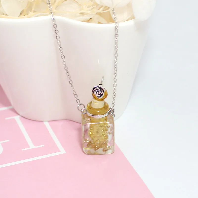 Yellow 1 шт духи из муранского стекла ожерелье светящиеся Ароматические флаконы ювелирные изделия квадратное ароматическое ожерелье эфирные масла диффузоры ожерелья - Окраска металла: Yellow