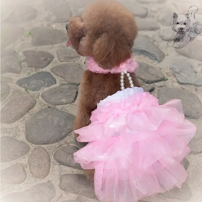 Hoomall 1 шт. модное кружевное собака юбка, платье принцессы малых и средних собак Свадебные платья аксессуары для домашних животных собака одежда платье