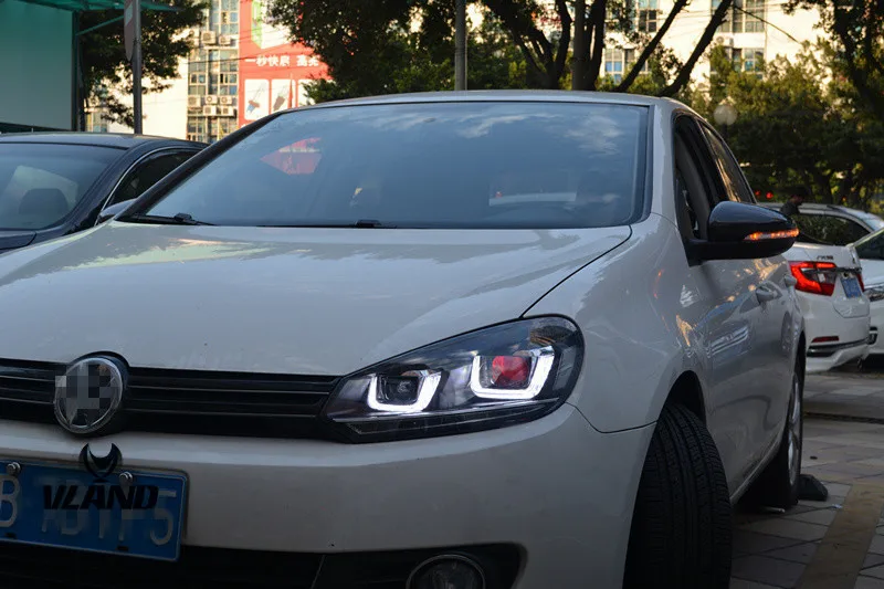 VLAND Заводская Автомобильная фара для гольфа 6 головной светильник для 2008- Mk6 светодиодный головной светильник с ксеноновыми линзами H7+ Plug And Play