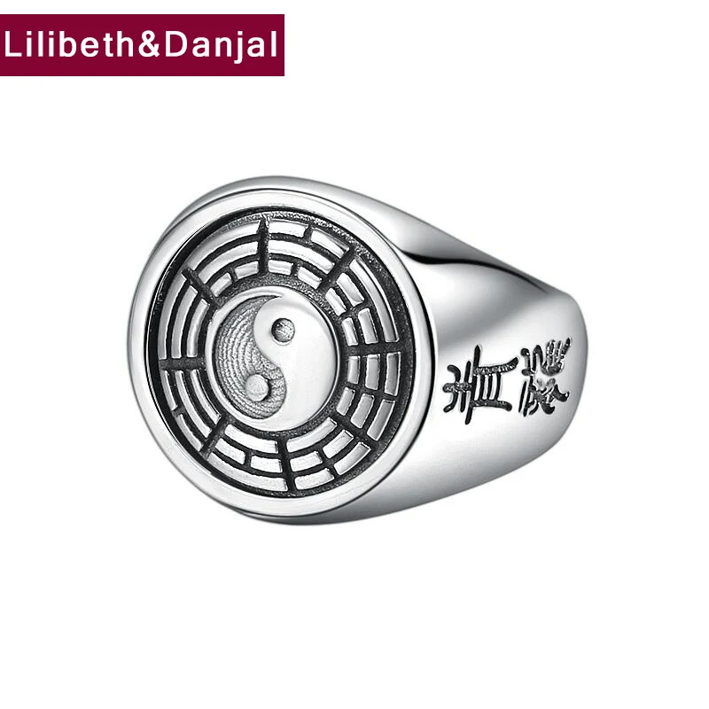 В этническом стиле Тай Чи Для мужчин женщин 100% реальные 925 пробы Серебряные