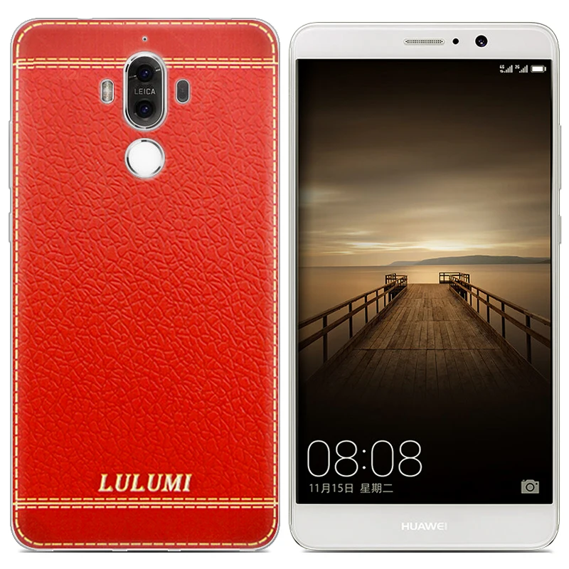 Для Huawei Mate 9 Телефоны Случаи Задняя Крышка Силиконовые + PU Телефонов Fundas Capa Coques