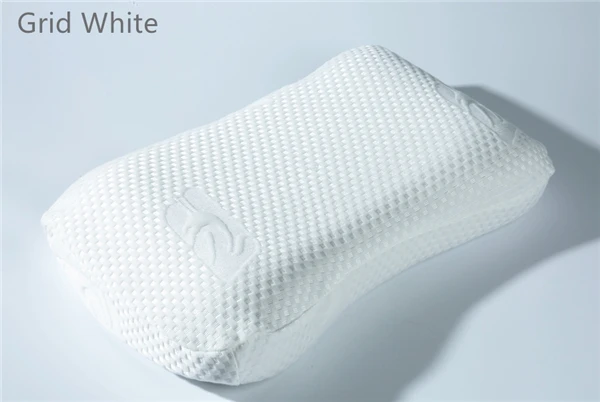 Grid White Фиолетовый Латекс 57x37 вентилируемые Таиланд чистый натуральный латекс Подушка вогнутая анти-жесткая мягкая Ортопедическая подушка позвонки забота о здоровье - Цвет: Grid White