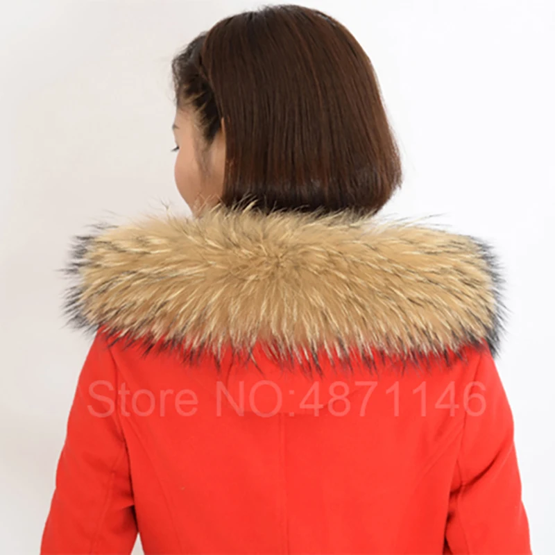 Женский Детский высококлассный Большой 100% натуральный мех енота воротник шарф