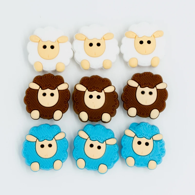 5 шт. маленькие Овцы силиконовые бусины 23 мм мультфильм животные Детские